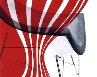 Vintage 1950's Herman Miller George Nelson Coconut Chair Mid Century Advertisement A3 Poster Reprint