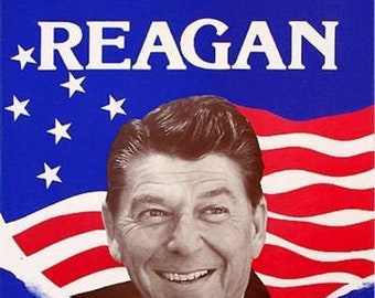 Vintage Ronald Reagan US Presidential Election Poster A3 Print