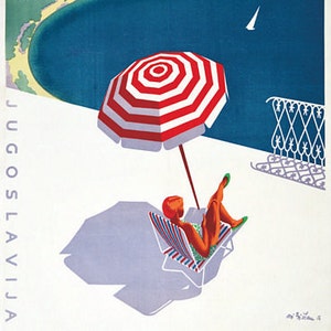 Vintage Lovran Yugoslavia Tourism Poster A3 Print