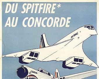 Vintage French Air Show Concorde Poster A3 Print