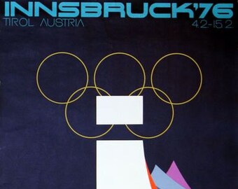Vintage 1976 Winter Olympics Innsbruck Austria Poster A3 Print