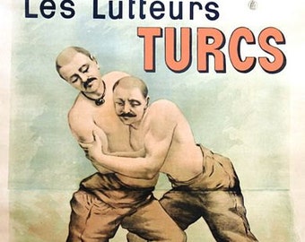 Vintage Turkish Wrestling Poster A3 Print