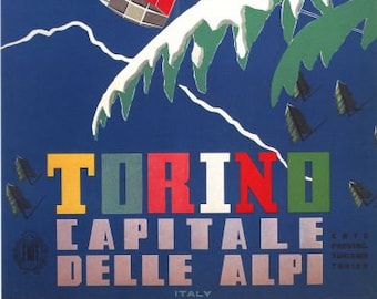 Vintage Italian Valle D/'Aosta Winter Sports Tourism Poster A4//A3//A2//A1 Print