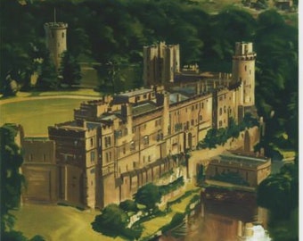 Vintage British Rail Warwick Castle Railway Poster A4//A3//A2//A1 Print