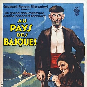 Vintage francés documental País Vasco película cartel A3 impresión