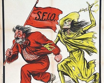 Vintage French Anti Socialism Propaganda Poster A3 Print