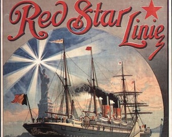 Vintage Red Star Line Antwerp Shipping Poster A3/A2/A1 Print