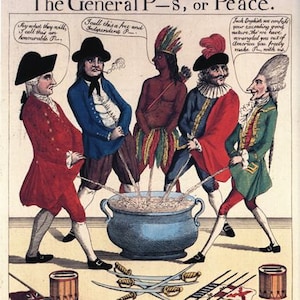 Vintage 18th Century Political Satire Cartoon "P*ss or Peace" Poster A3/A2/A1 Print