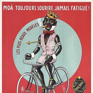 Vintage Französischer Königlicher Stoff Fahrräder Werbeposter A3-Druck
