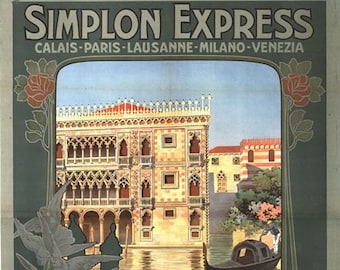 Vintage Orient Simplon Express Venice Tourism Poster A3/A2/A1 Print