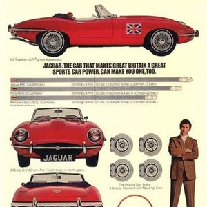 Vintage Jaguar XKE Werbeplakat A3 Print