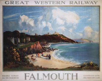 VINTAGE DEVON GWR RAILWAY A3 POSTER PRINT
