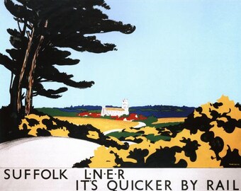 Vintage LNER Flatford Mill Suffolk Railway Poster A3//A2//A1 Print