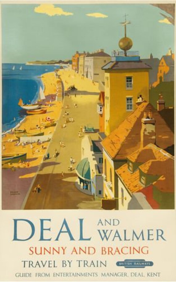 Vintage British Rail Deal Walmer Kent Railway Poster A4/A3/A2/A1 Print 