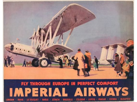 Vintage Air India Prague Flights Poster A3//A4 Print