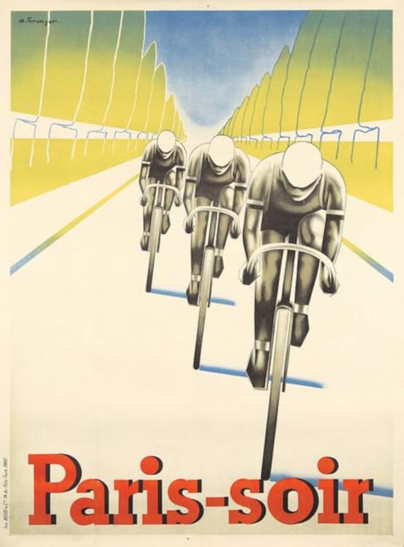 Jacques Anquetil Original Vintage Tour De France Cycling Print 1957