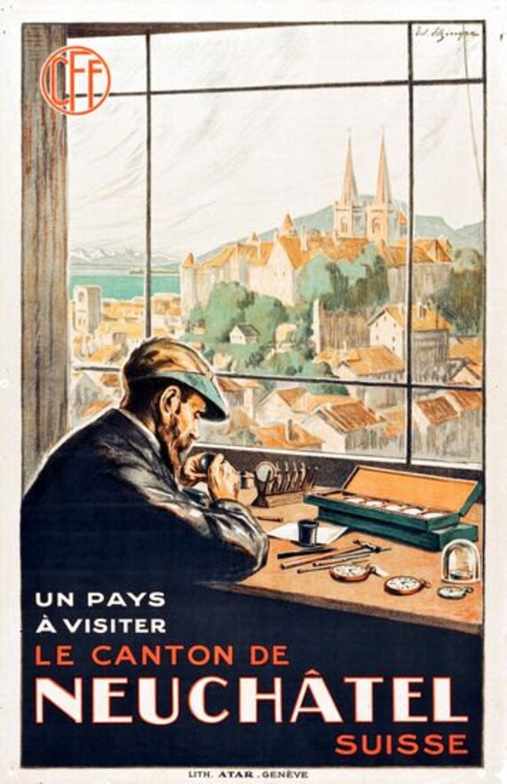 Ville de Neuchâtel Poster | Shop Swiss Art Gifts | Art + NFTs