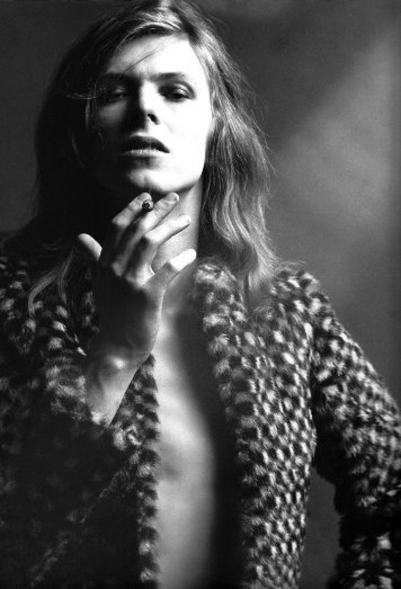 Black And White Photo Portrait Of David Bowie C.1970 A3 Poster Reprint image 1