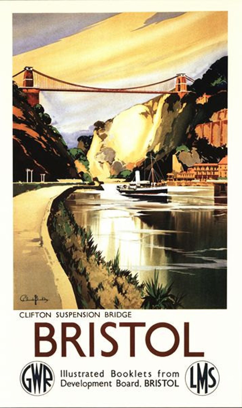 Vintage GWR Bristol Railway Poster A3/A2/A1 Print Etsy UK
