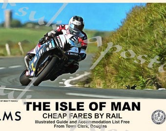 A3 LARGE SIZE ISLE OF MAN TT RACES MOTORCYCLE METAL SIGN 
