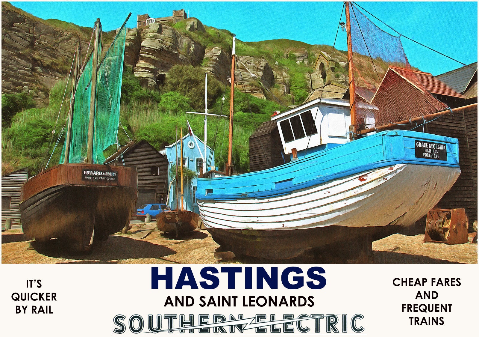 Vintage Style Railway Poster Hastings East Sussex A3/A2 Print Etsy UK