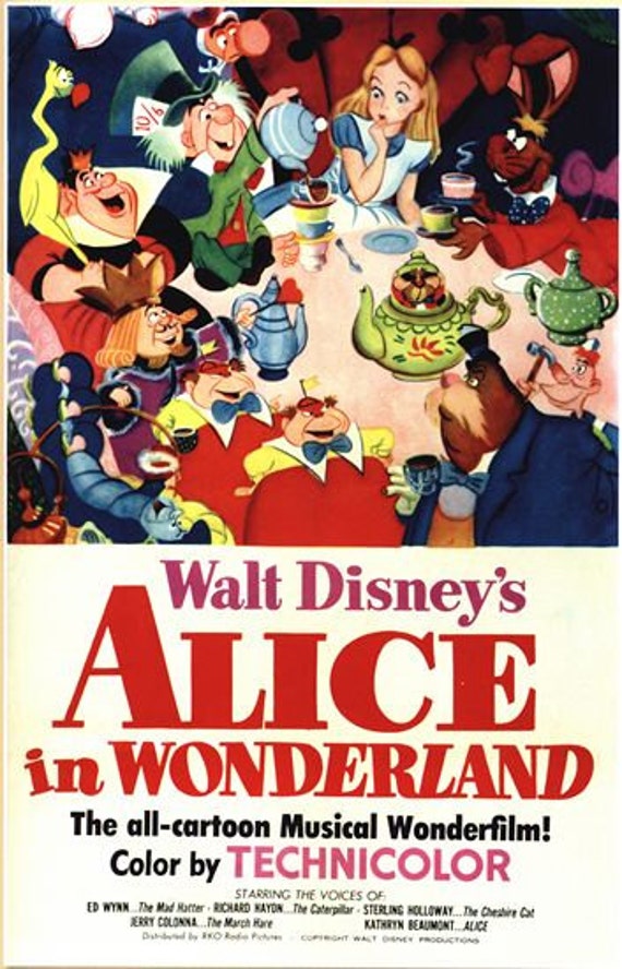Vintage Alice In Wonderland Movie Poster A3/A2/A1 Print | Etsy
