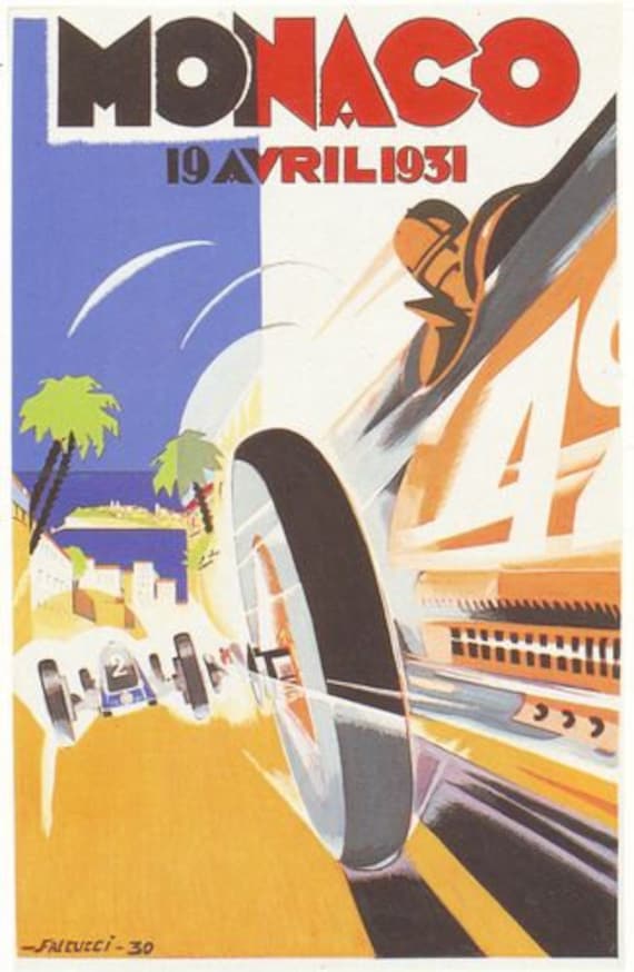 1931 Monaco Grand Prix Poster A3/A2/A1 Print - Etsy