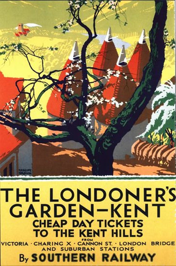 Vintage British Rail Day In The Southern Countryside Railway Poster A3//A2 Print