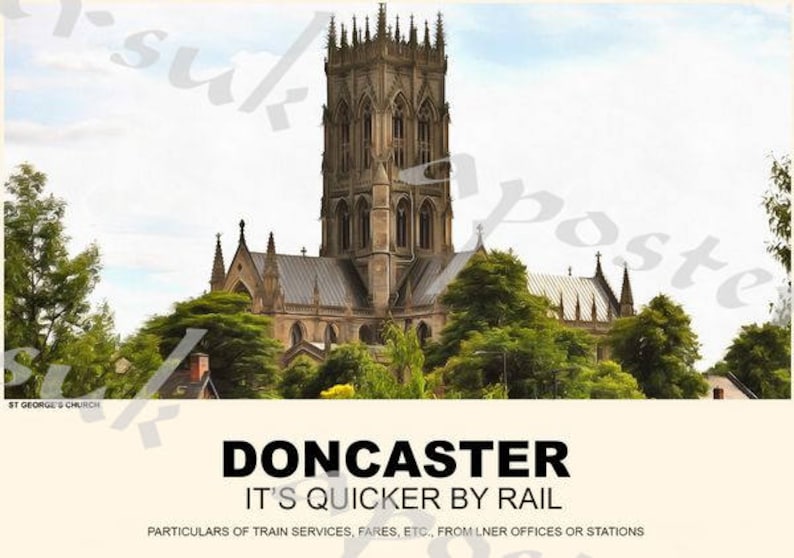 Vintage Style Railway Poster Doncaster A3/A2 Print Etsy