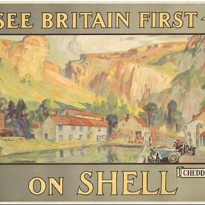 Vintage Cheddar Gorge Shell Werbeplakat Druck A3