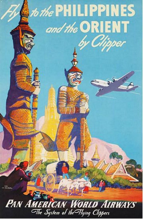 Pan Am Airline Travel Poster reproduction. London
