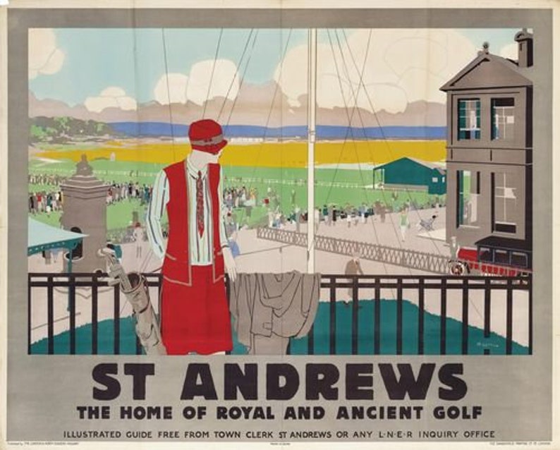 Vintage St Andrews Home of Golf LNER Railway Poster A3/A2/A1 Print - Etsy