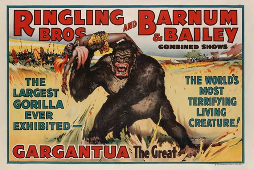 A3 Poster - Print Gargantua Gorilla Etsy Circus Vintage