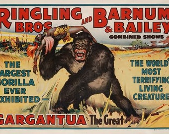 Vintage Gargantua Gorilla Circus Poster A3 Print