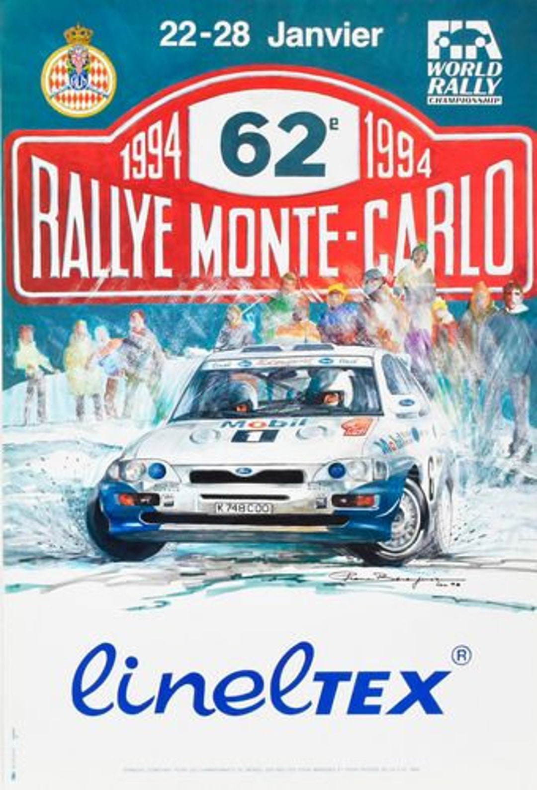 Affiche Rallye Monte Carlo Années 30 – Reproduction Vintage 20x30 Cm – Course Auto