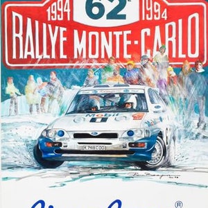 Vintage 1994 Monte Carlo Rally Motor Racing Poster A3 Print