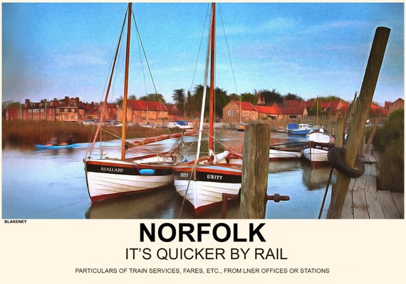 Vintage Style Railway Poster Norwich A4/A3/A2 Print 