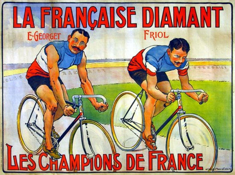 Vintage French Tour de France Cycling Poster A3 Print