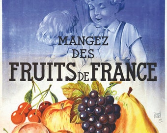 Vintage French Fruit Advertising Poster A3 Print