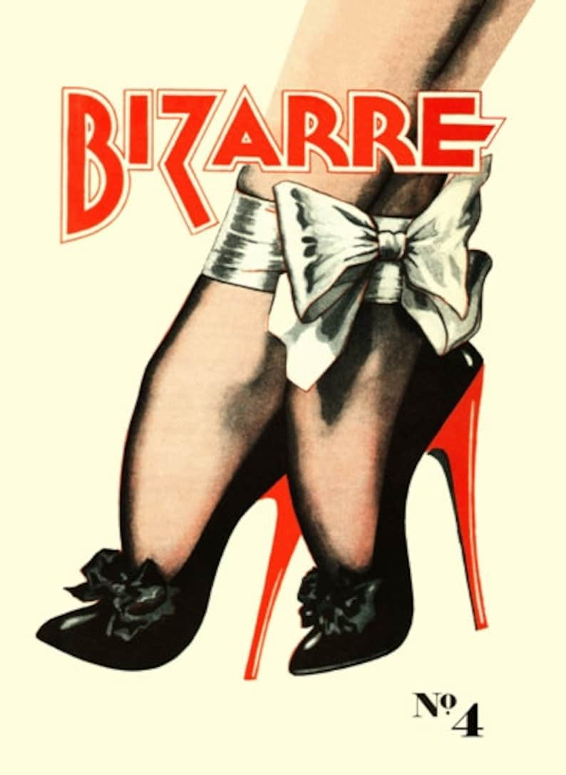 Vintage 1940's Bizarre Fetish Magazine Cover No.4 Art A3 Poster Re Print image 1