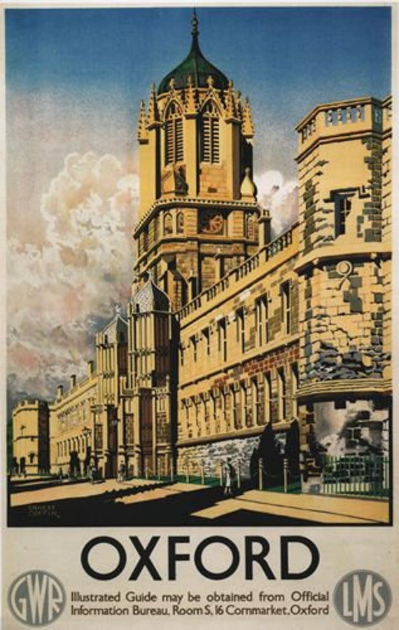 Vintage Style Railway Poster Oxford A4/A3/A2 Print 