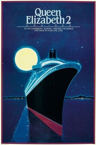 Vintage Cunard QE2 Cruise Poster A3 Print - Etsy