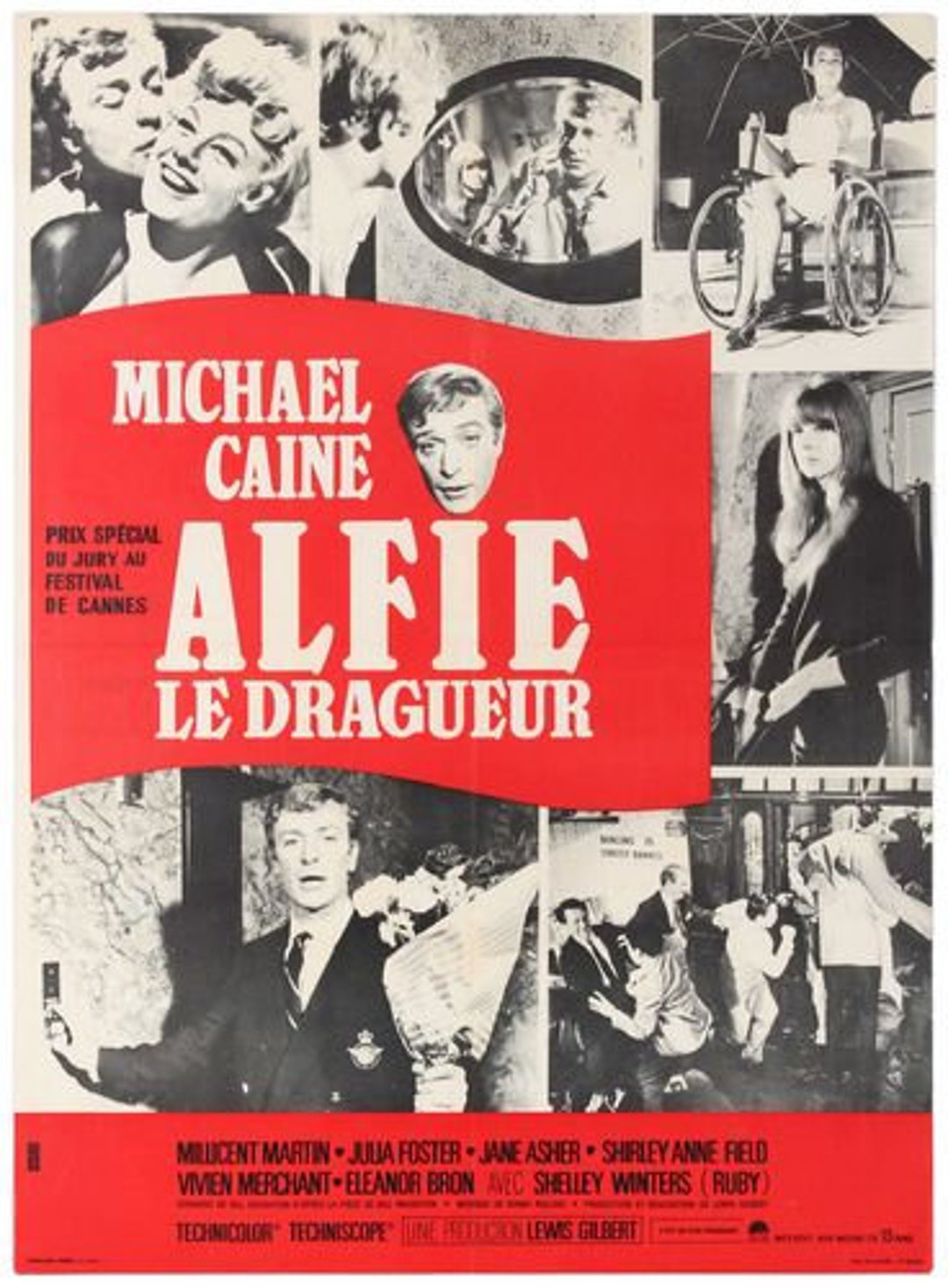 Affiche Originale De Film Français Alfie Avec Michael Caine - Grande Affiche Vintage, Cinéma Collection