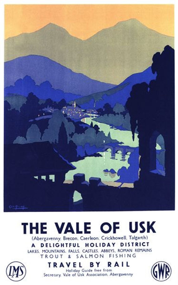 VINTAGE DEVON GWR RAILWAY A3 POSTER PRINT