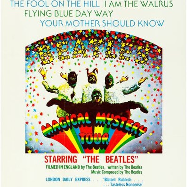 Vintage Magical Mystery Tour The Beatles Movie Poster A3 Print