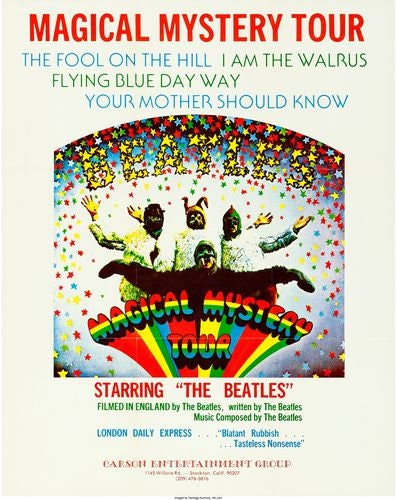The Beatles Magical Mystery Tour ポスター Vintage Magical Mystery Tour the Beatles Movie Poster A3 Print - Etsy