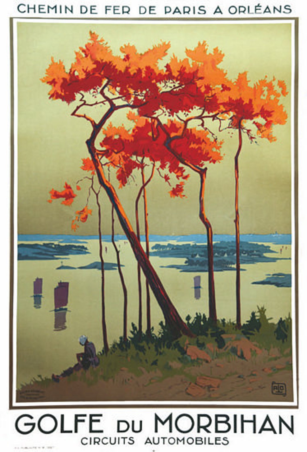 Vintage French Railways Golfe Du Morbihan Tourism Poster A3 Print