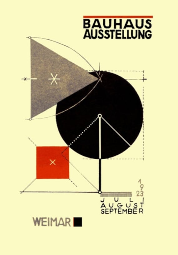 Bauhaus Ausstellung Weimar 1923 Travel Railway VINTAGE POSTER A3//A4 Size