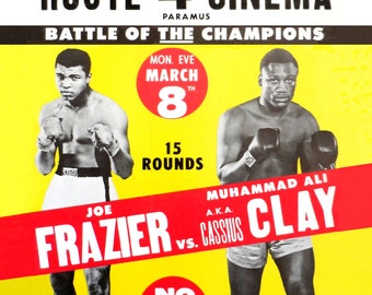 Vintage 1971 Joe Frazier Muhammad Ali Boxing Poster A3/A2/A1 Print