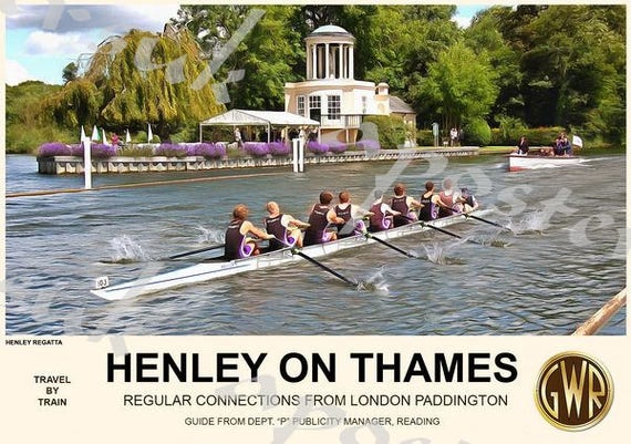 Vintage GWR Henley on Thames A3 Railway Poster Reprint